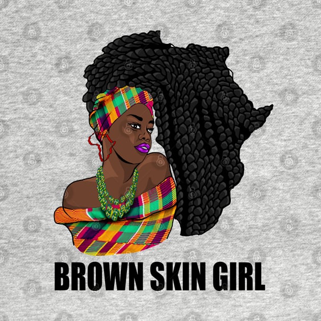 Brown Skin Girl African Pride Melanin Africa Braids Woman by Merchweaver